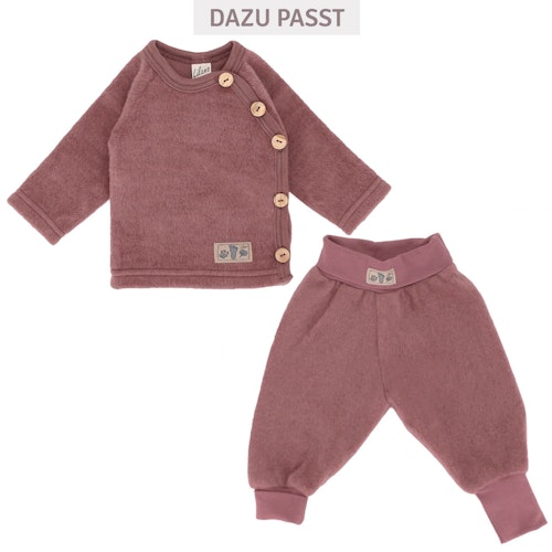 Babypullover Wollplüsch mit seitlichen Knöpfen