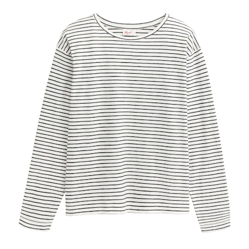 Damen Langarmshirt Ringel schwarz