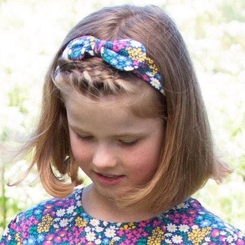 Haarband bunte Blumenwiese Schleife