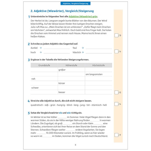 Deutsch Übungsheft Lernzielkontrollen 4. Klasse