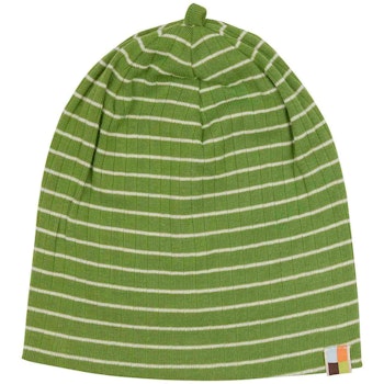 Gerippte Beanie lila gestreift
