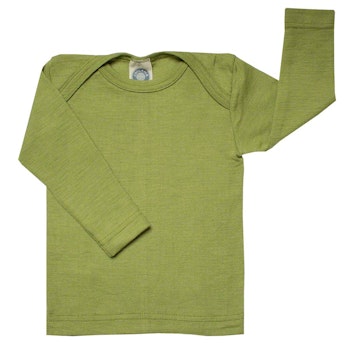 Atmungsaktives Wolle Seide Shirt grün