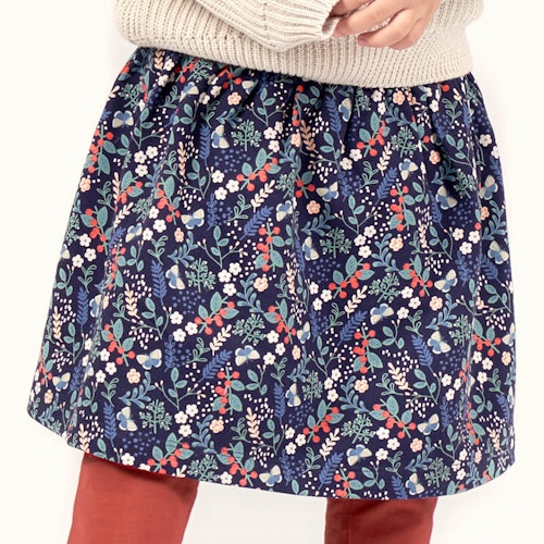 Bündchen Sweat Rock Blumen-Druck