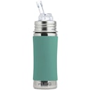 Vorschaubild Edelstahl Flasche mit Trinkhalm ab 12 M - open end mint