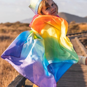 Regenbogen Umhang aus Seide