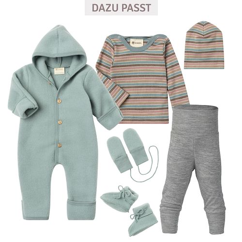 Wollfleece Overall mit Knöpfen bergblau 50/56