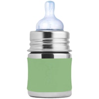 Pura kiki Babyflasche Edelstahl langsamen Sauger moos-grün