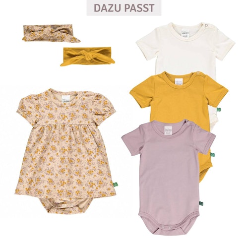 Body kurzarm mit Kleidchen und Blümchen-Muster
