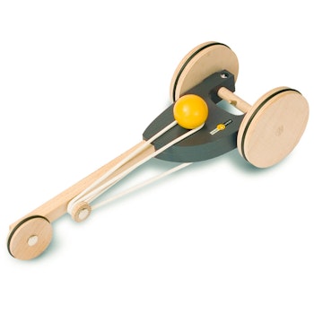 Flitzer Holzfahrzeug mit Gummimotor