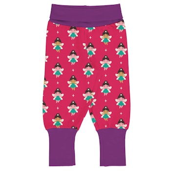 Mitwachsende Krabbelhose Bündchen Feen pink