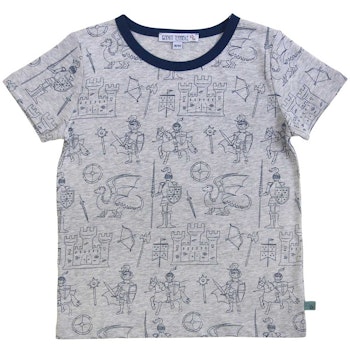 Ritter Alloverdruck Shirt kurzarm grau-melange