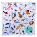 Vorschaubild Spieltuch Bio-Baumwolle Tiere bunt 100 x 100 cm