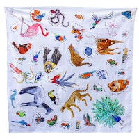 Spieltuch Bio-Baumwolle Tiere bunt 100 x 100 cm