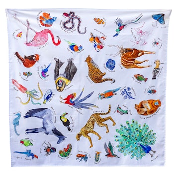 Spieltuch Bio-Baumwolle Tiere bunt 100 x 100 cm