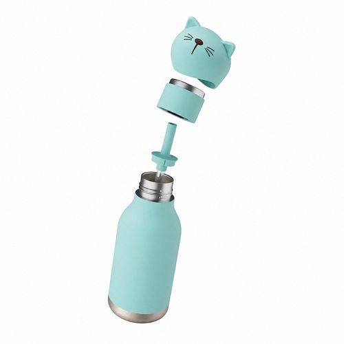 Bestie Bottle Edelstahltrinkflasche mit Trinkhalm Katze 460 ml