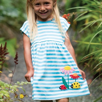 Häschen Mädchen Sommerkleid rosa Streifen