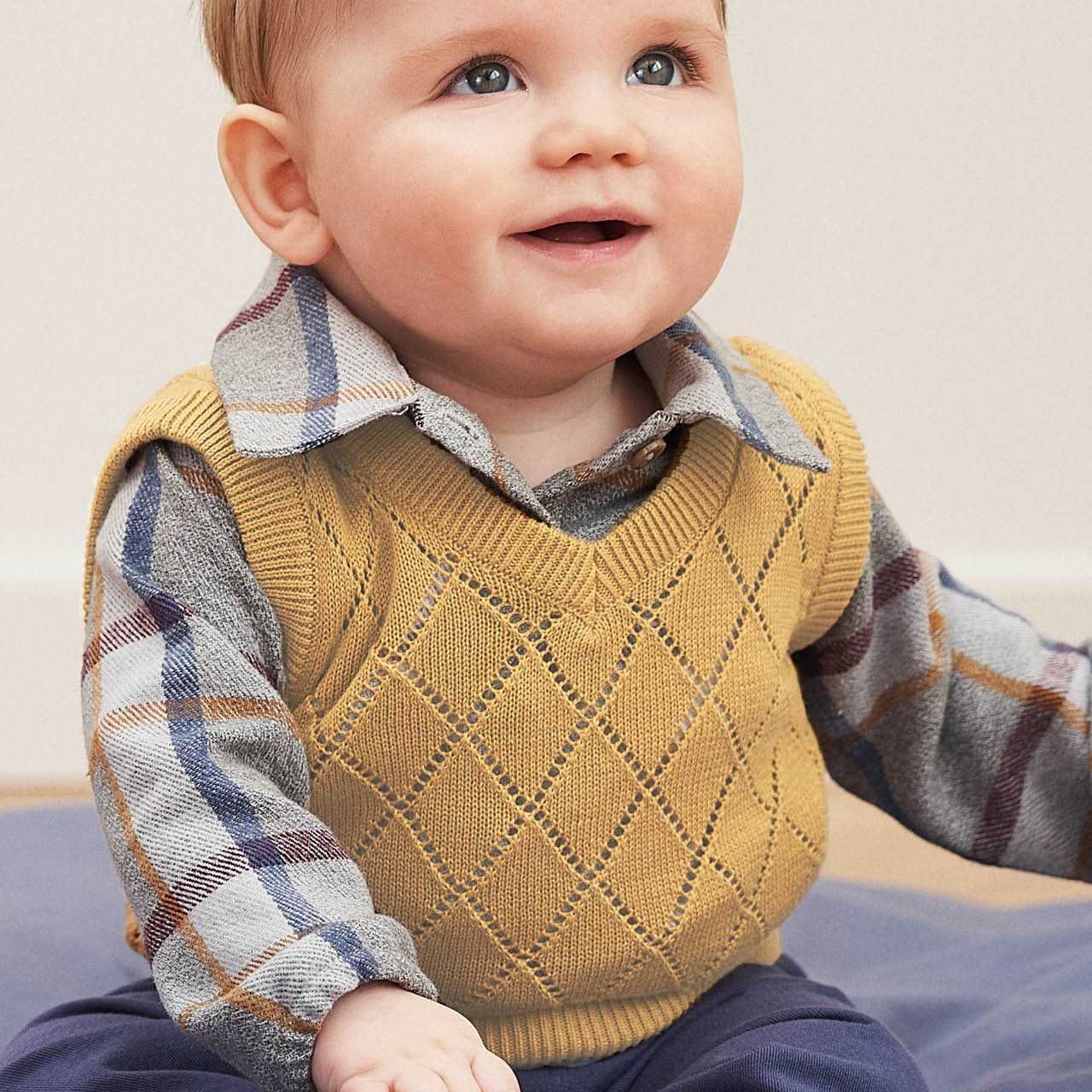 Pullover Müsli ohne Arm Strick Motiv