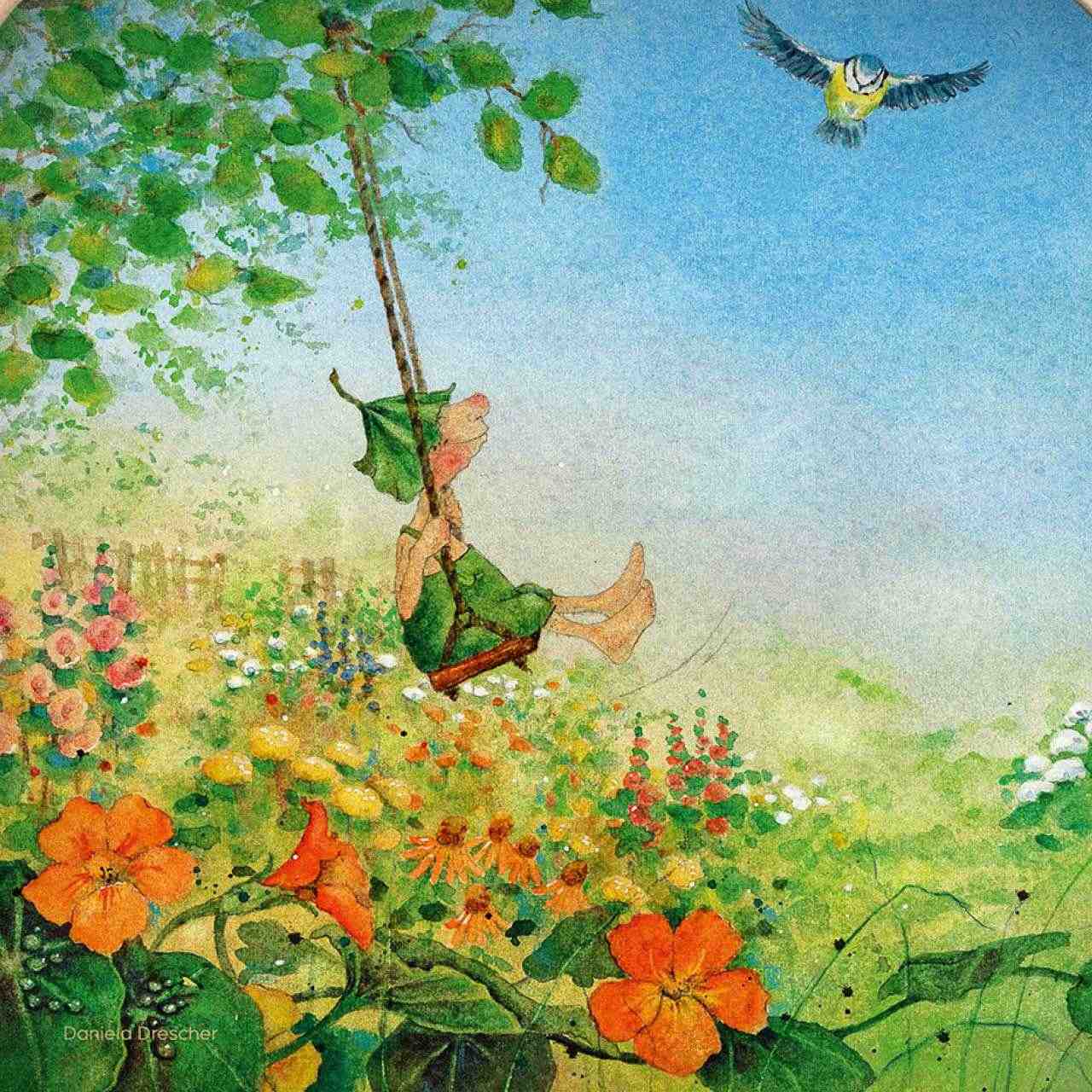 Silhouette Giesbert hört das Gras wachsen - Schaukel