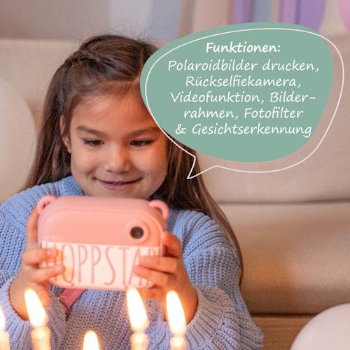 Digitalkamera ab 5 Jahre mit Sofort-Druck-Funktion rosa