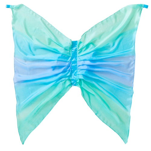 Blaue Feenflügel aus Seide - Meer