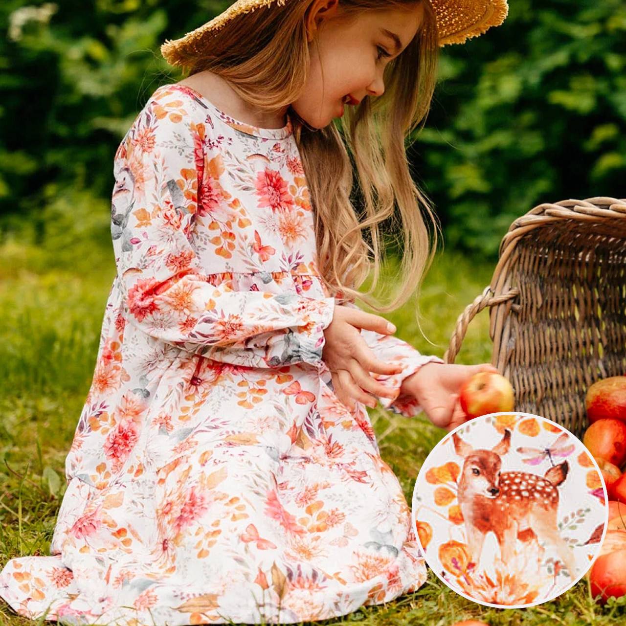 Herbstliches Stufenkleid langarm