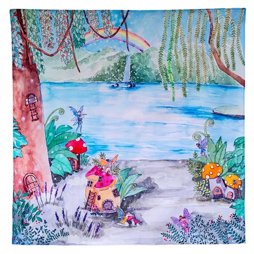 Spieltuch Bio-Baumwolle Feengarten 100 x 100 cm