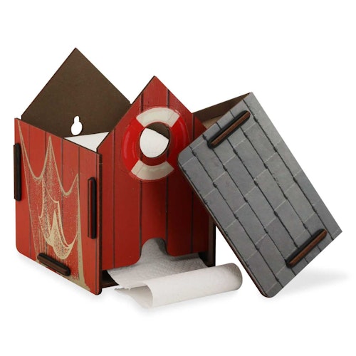 Toilettenpapierhaus Bootshaus – Klopapierhalter aus Holz