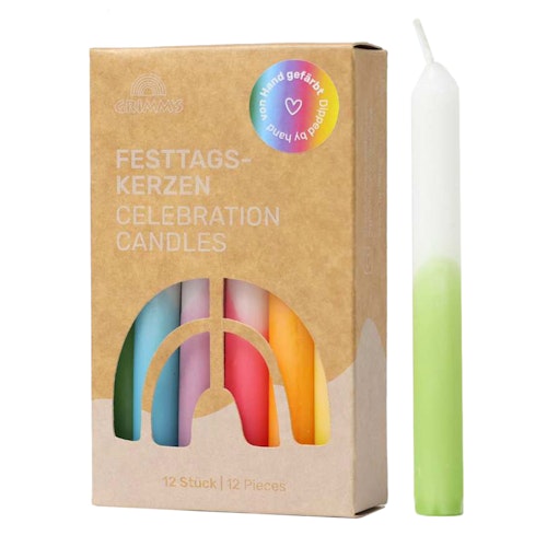 Dip Dye Kerzen Gebursttagsring 12 Stück