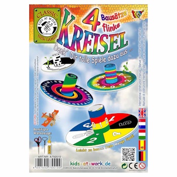 Spielzeug Kreisel Bastelset – 4 Kreisel ab 6 Jahre