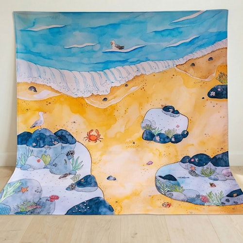 Spieltuch Bio-Baumwolle Felsenpool 100 x 100 cm