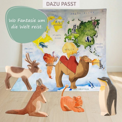 Tiger klein lauernd Holzfigur 4 cm