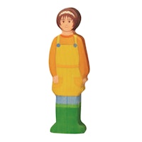 Holzfigur Bäuerin - auf dem Bauernhof