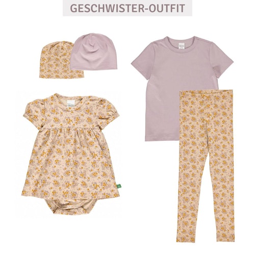Body kurzarm mit Kleidchen und Blümchen-Muster