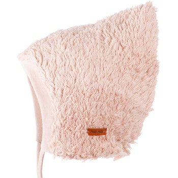 Baby Plüsch Mütze zum Binden rosa
