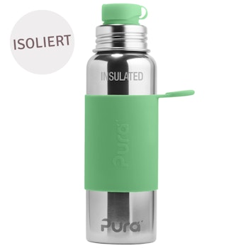 Isolierte Edelstahl Sportflasche 600 ml moss