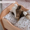 Vorschaubild Puppenbett Holz Hundetatzen 53 × 33 × 27 cm