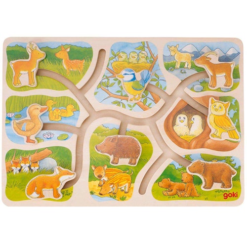 Schiebepuzzle Tierfamilie