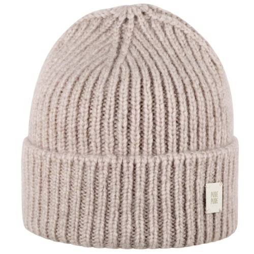 Damen Alpaka-Woll Mütze hellbeige