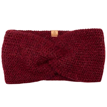Damen Baby Alpakawolle Stirnband burgunderrot