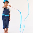 Vorschaubild Blaues Tanzband aus Seide 2,4 m - Glockenblume