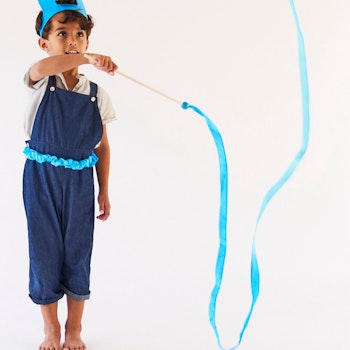 Blaues Tanzband aus Seide 2,4 m - Glockenblume