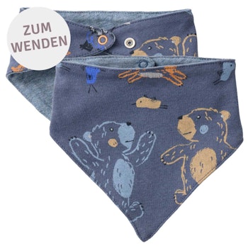 Wende Dreiecktuch Waldtiere indigo