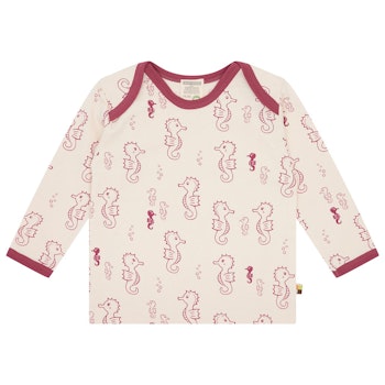 Leichtes Shirt langarm Seepferdchen altrosa