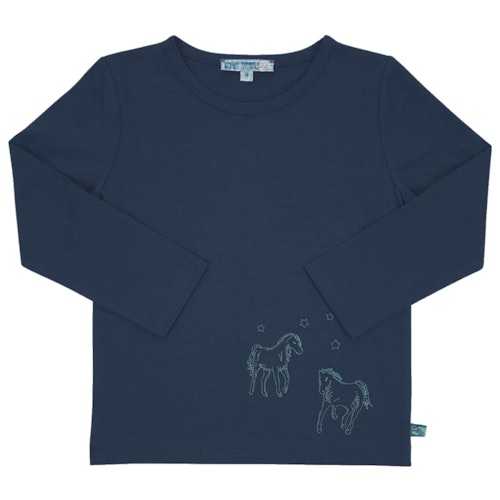Langarmshirt mit Vogel Stickerei