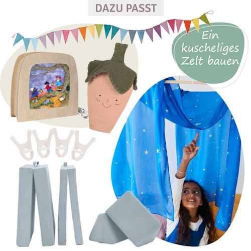 Großes Sternen Spieltuch Seide 178 x 89 cm