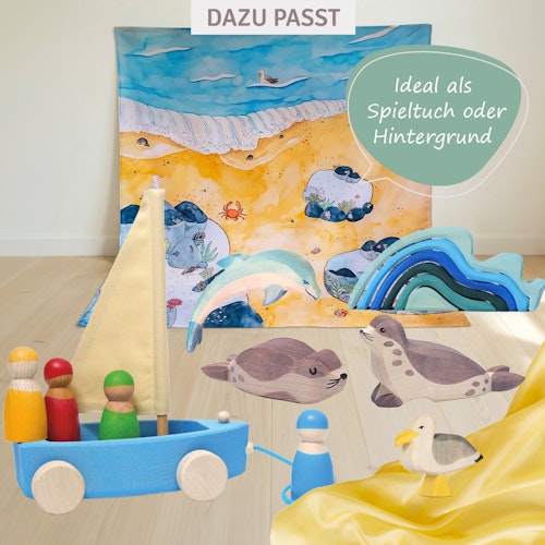 Spieltuch Bio-Baumwolle Felsenpool 100 x 100 cm