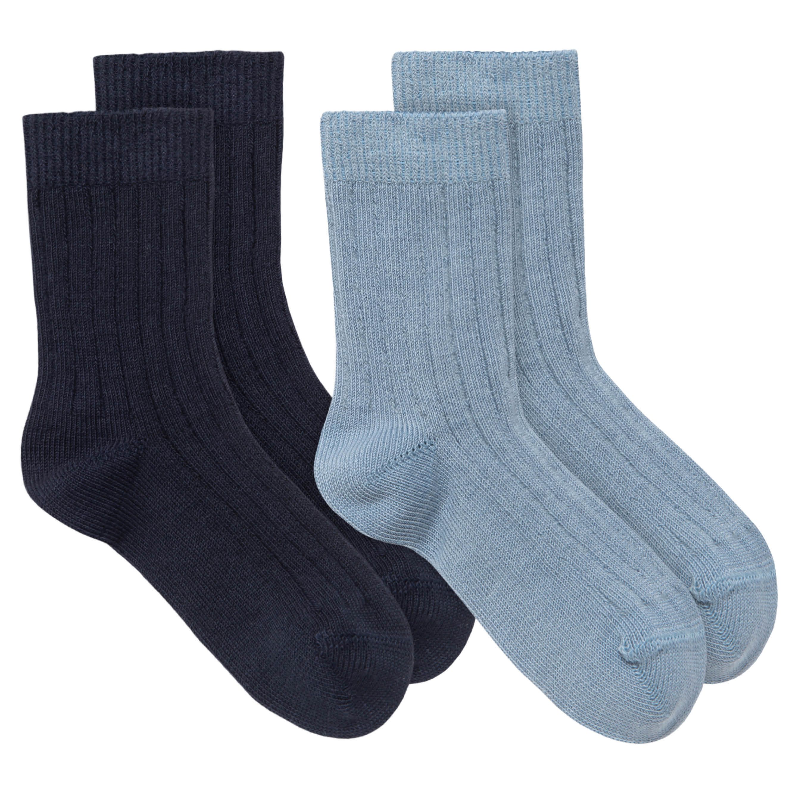 Babysocken Doppelpack gerippt blau