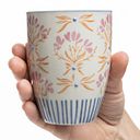 Vorschaubild Becher RETROFLORIA Blumen orange 150 ml stapelbar