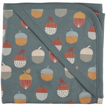 Wendedecke / Babydecke Eicheln rauchblau