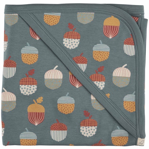 Wendedecke / Babydecke Eicheln rauchblau